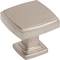 Jeffrey Alexander 1-1/4" Overall Length Satin Nickel Square Renzo Cabinet Knob 141SN - alternate 1